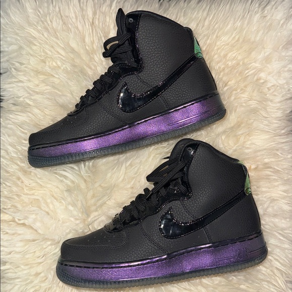Women’s Nike Air Force 1 Black/Iridescent Size 6 - Picture 1 of 7